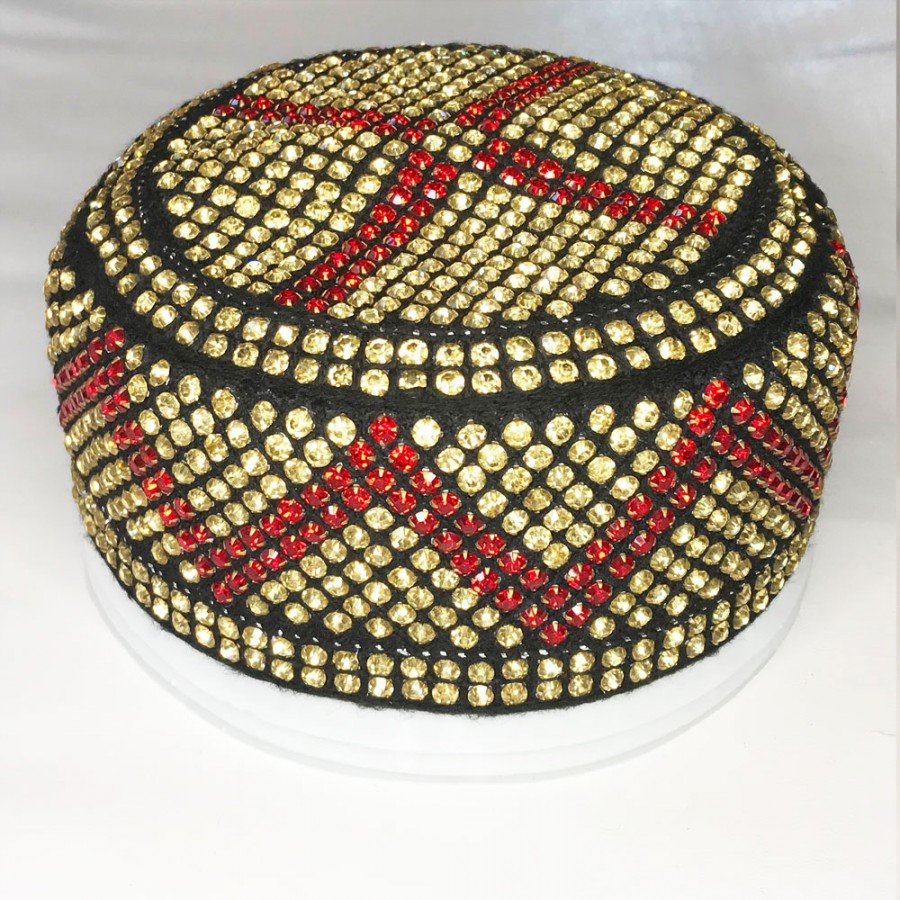 Multi Color Round Full Sindhi Nagina / Zircon Cap or Topi MKC-941